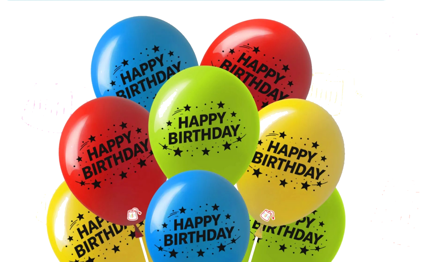Latex Balloon 12" Happy Bday Bright Assorted (x8u)