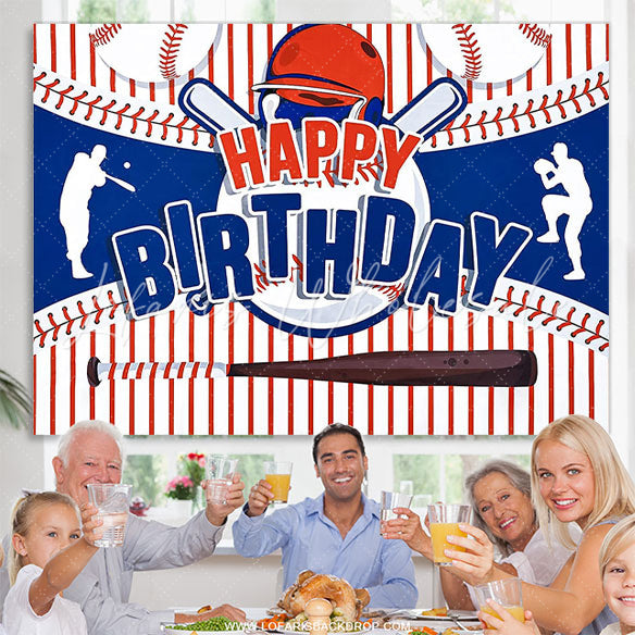 Baseball Happy Birthday Backdrop (x1u)