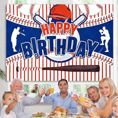 Baseball Happy Birthday Backdrop (x1u)