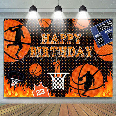 Hot Basketball Game Birthday Backdrop (x1u)