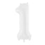 FOIL BALLOON NUMBER "1" WHITE(86CM)