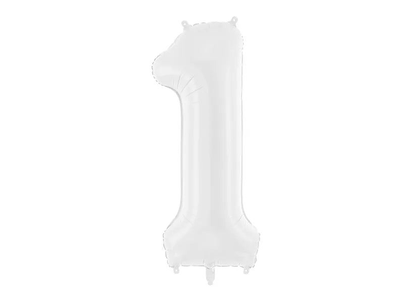 FOIL BALLOON NUMBER "1" WHITE(86CM)