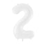 FOIL BALLOON NUMBER "2" WHITE(86CM)