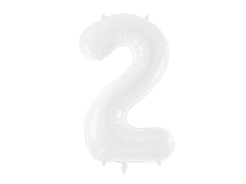 FOIL BALLOON NUMBER "2" WHITE(86CM)