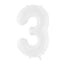 FOIL BALLOON NUMBER "3" WHITE(86CM)