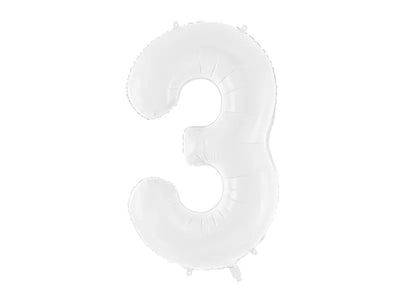 FOIL BALLOON NUMBER "3" WHITE(86CM)