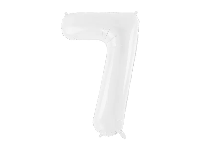 Number 7 Foil Balloon 34in White Jumbo