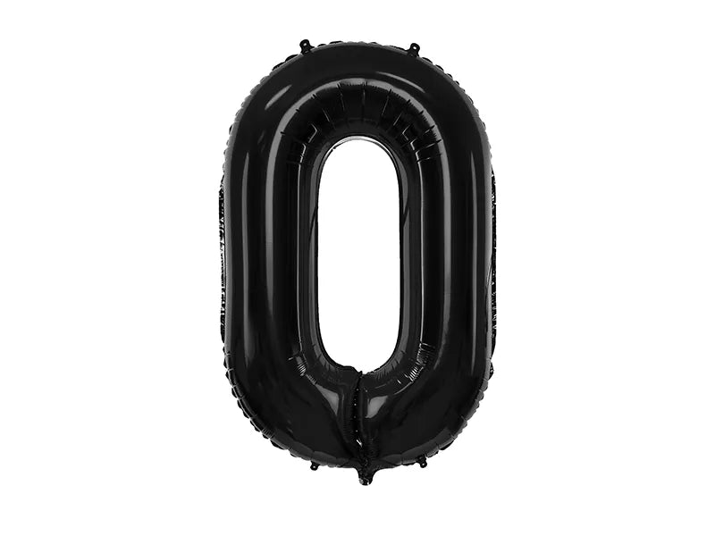 Foil Balloon Number 0 Black (86cm)