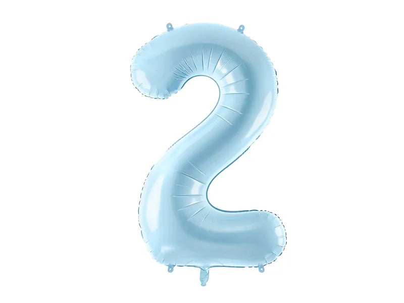Number #2 Foil Balloon 34" Baby Blue