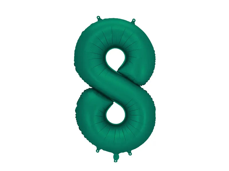 Number 8 Foil Balloon 34in Bottle Green