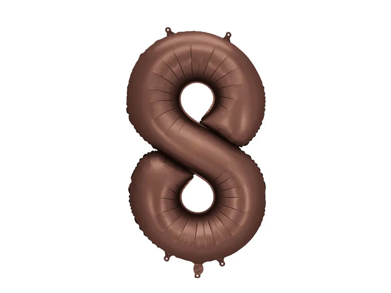 Number 8 Foil Balloon 34in Chocolate Brown