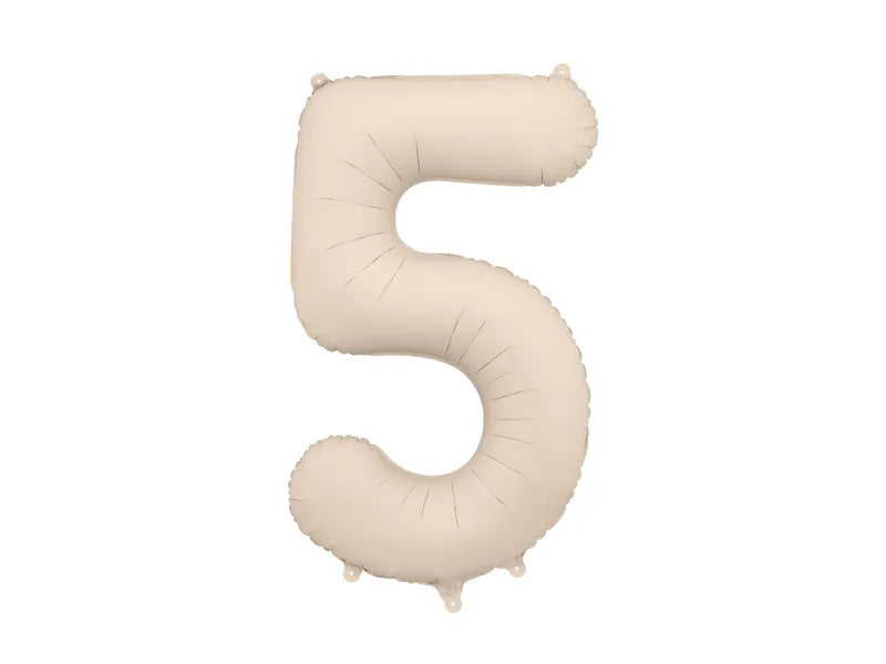 Number 5 Foil Balloon 34in Light Warm Grey