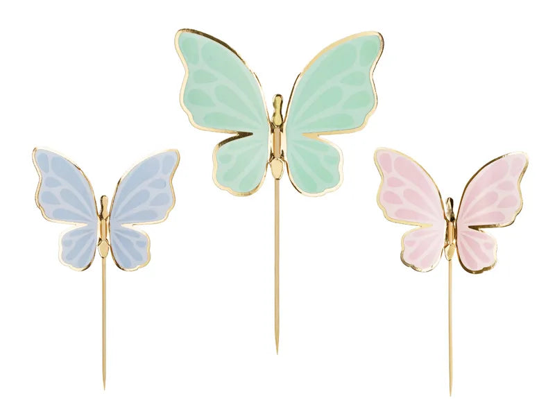 Cake Topper Butterflies Mix (9x6.5cm)
