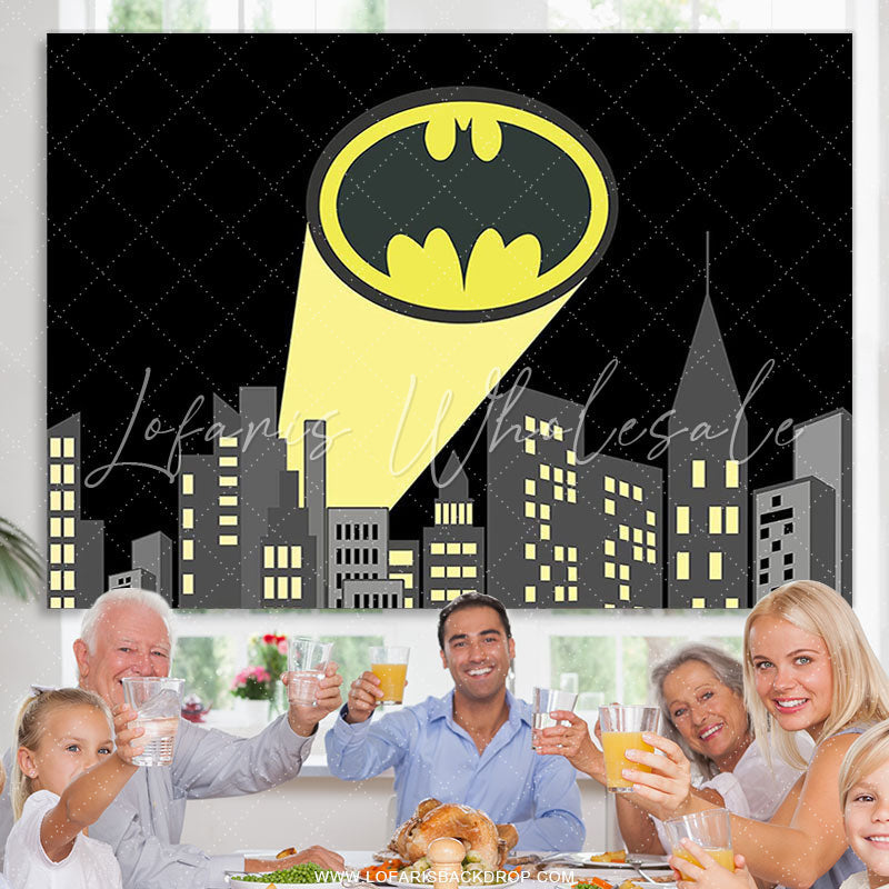 Batman Hero Black and Yellow Backdrop (x1u)