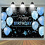Black Blue Balloons Stars Happy Birthday Backdrop (x1u)