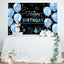 Black Blue Balloons Stars Happy Birthday Backdrop (x1u)