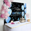 Black Blue Balloons Stars Happy Birthday Backdrop (x1u)