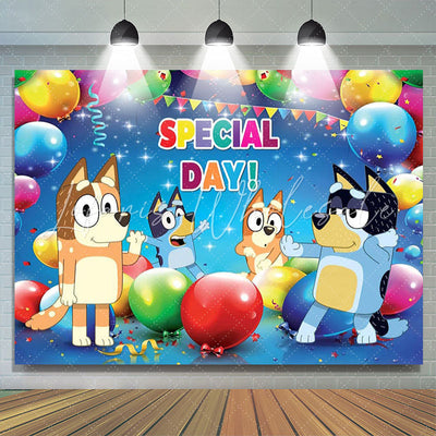 Bluey Backdrop de Cumpleaños 5x3 – Special Day