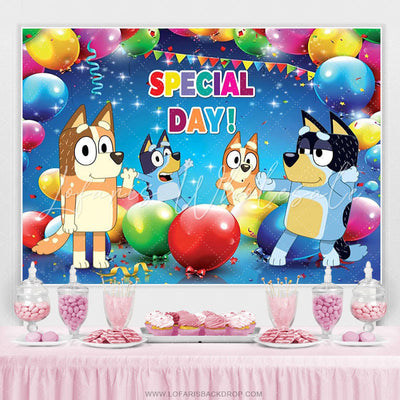 Bluey Backdrop de Cumpleaños 5x3 – Special Day
