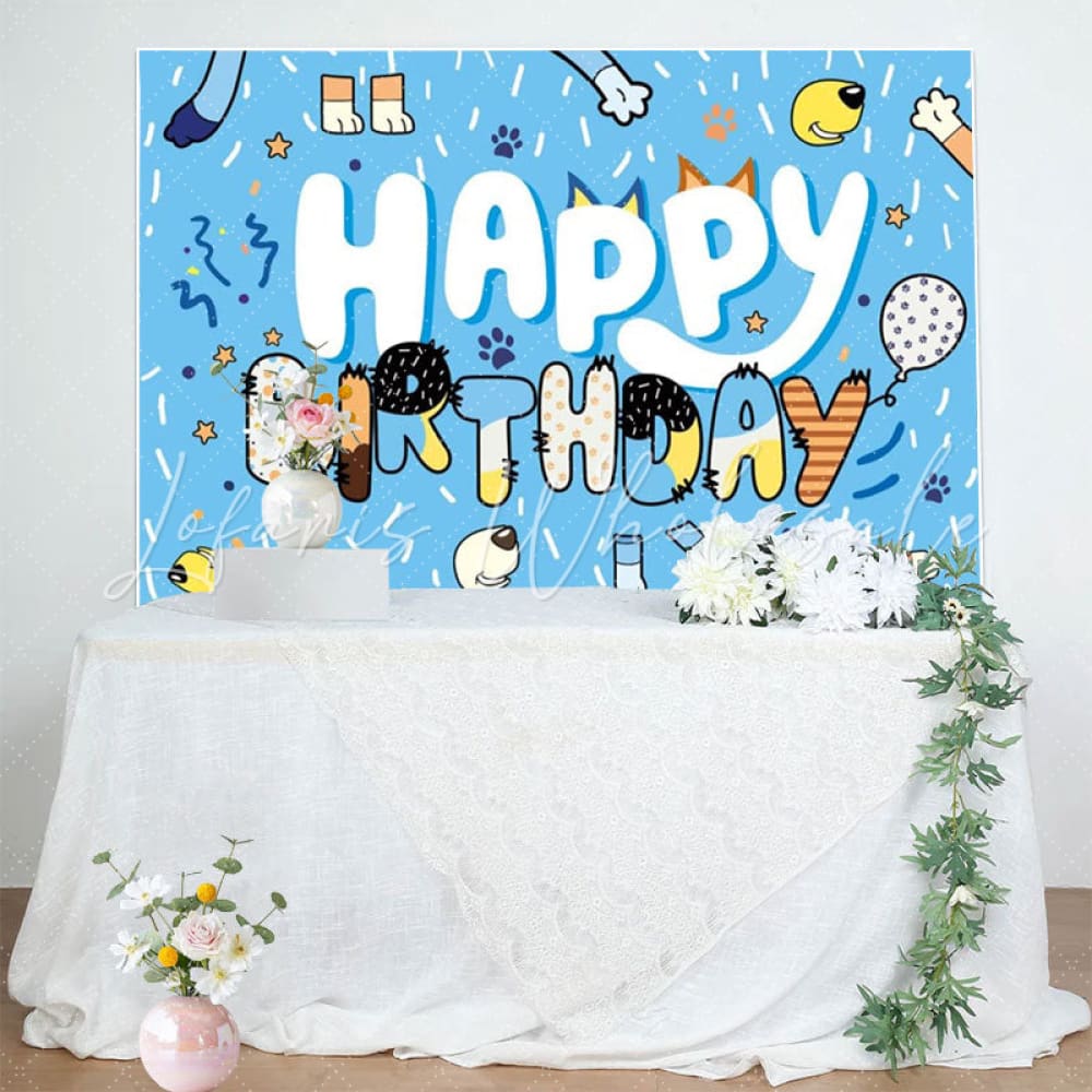 Bluey Happy Birthday Party Backdrop (x1u)
