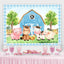 Blue farm cartoon animal photo Backdrop for children