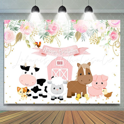 Cartoon Animals Birthday Backdrop