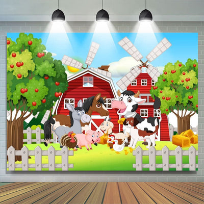 Farm Barn Animals Granja Backdrop (x1u)