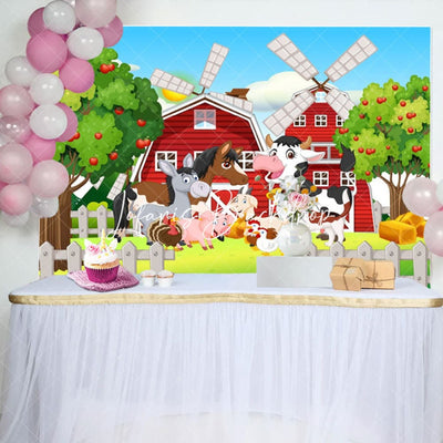 Farm Barn Animals Granja Backdrop (x1u)