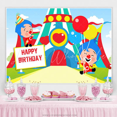 Plim Plim Circus Happy Birthday Backdrop (x1u)