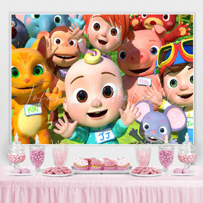 Cartoon Cute Birthday Backdrop for Party Decor