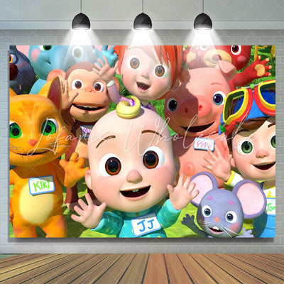 Cartoon Cute Birthday Backdrop for Party Decor