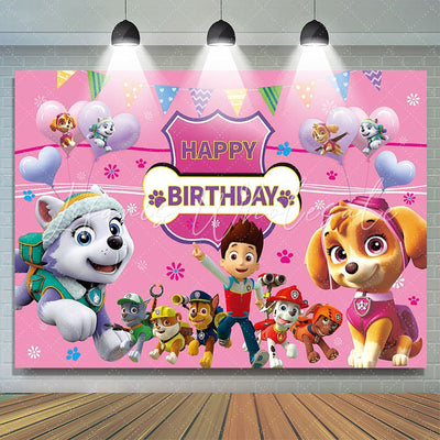 Happy Birthday Backdrop Paw Patrol Nena
