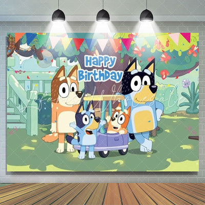 Backdrop Bluey Happy Birthday
