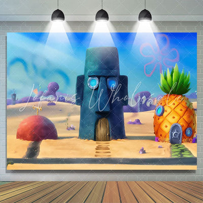 Spongebob Under The Sea House Backdrop (x1u)