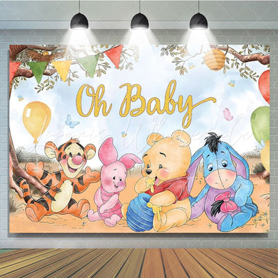 Winnie Pooh Oh Baby Backdrop (x1u)
