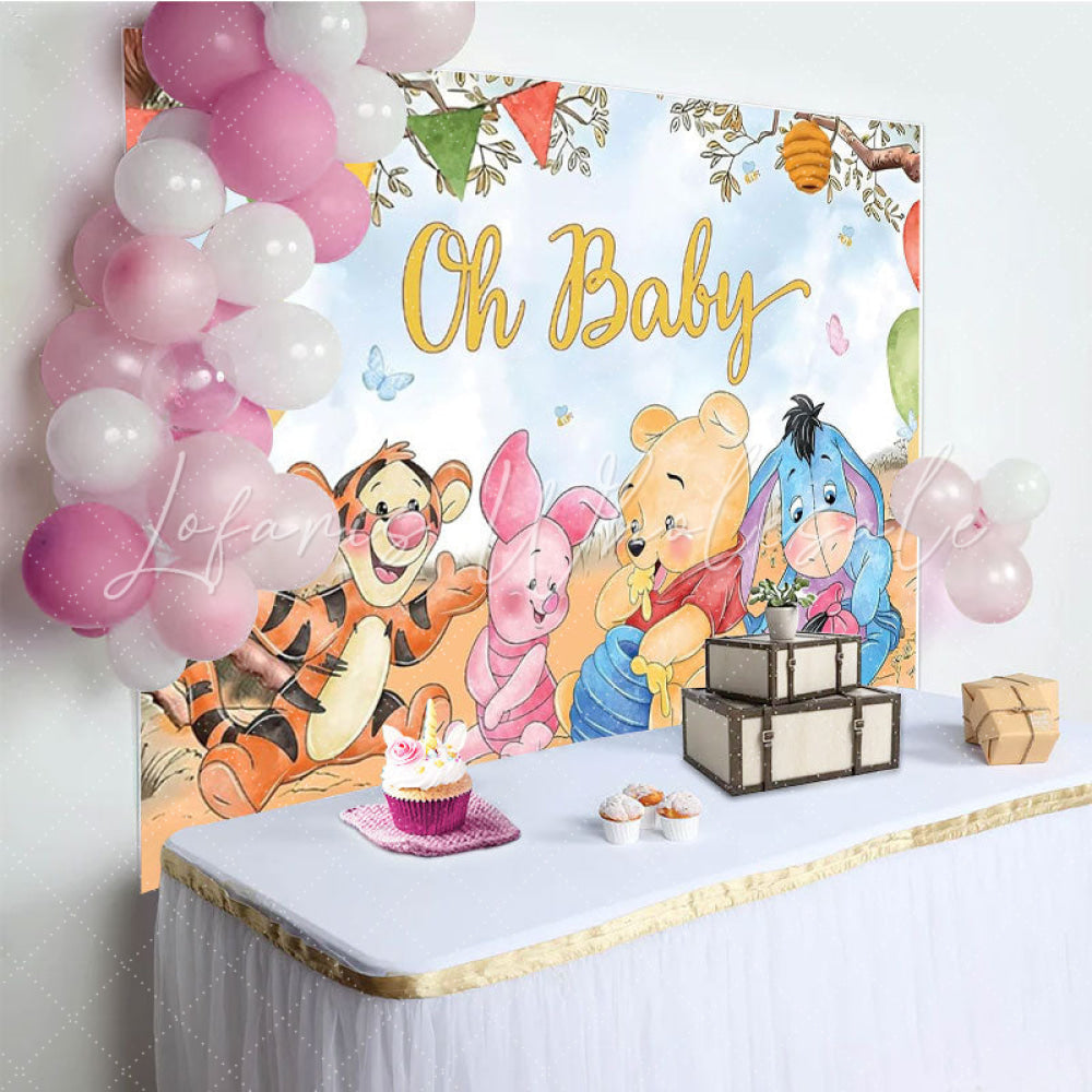 Winnie Pooh Oh Baby Backdrop (x1u)