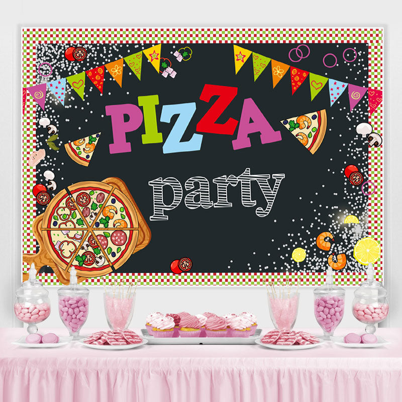 Pizza Party Birthday Backdrop