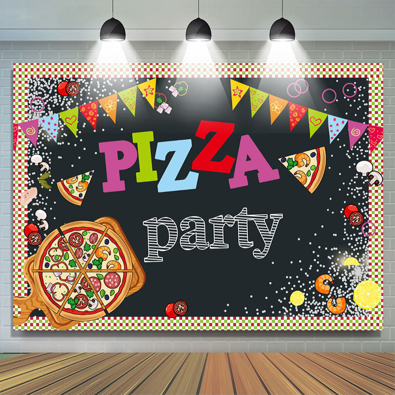Pizza Party Birthday Backdrop