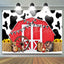 Cowboy Red Farm and Cow Backdrop (x1u)