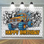 Monster Truck Brick Wall Car Birthday Backdrop (x1u)