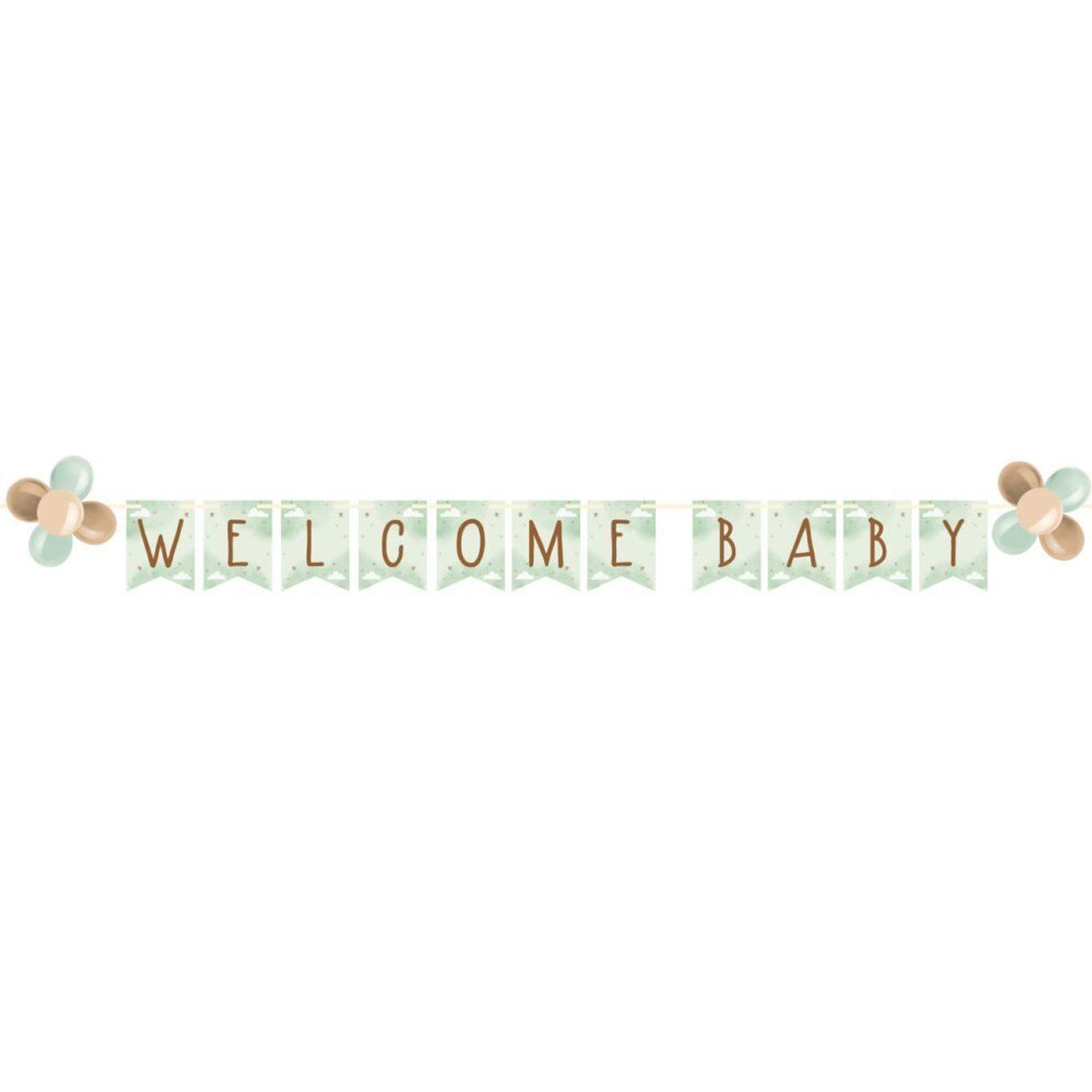 Banner and Balloons "Welcome Baby" Teddy Bear (x1u)