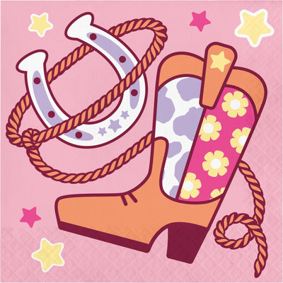 BOOTS AND BOWS Napkins 16pcs (Fiesta de Vaqueras)