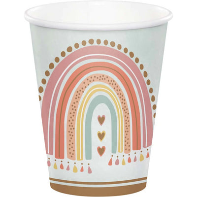 Vasos Boho Rainbow 9oz (x8u)