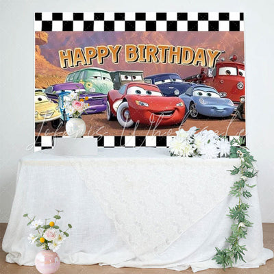 Cars Happy Birthday Backdrop (x1u)