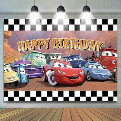 Cars Happy Birthday Backdrop (x1u)
