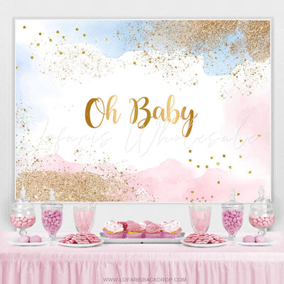 Dream Cloud Oh Baby Gender Reveal Backdrop (x1u)