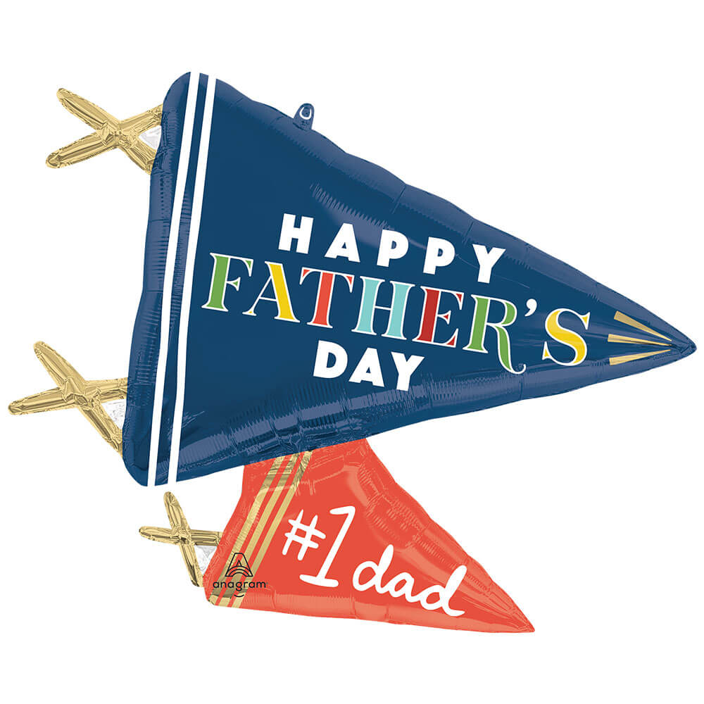 Happy Father's Day Pennants Super Shape Balloon