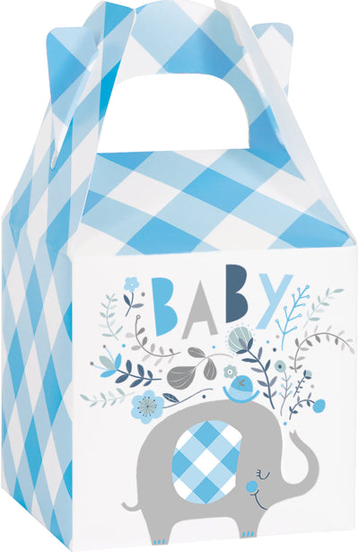 Blue Floral Elephant Favor Boxes (x8u)