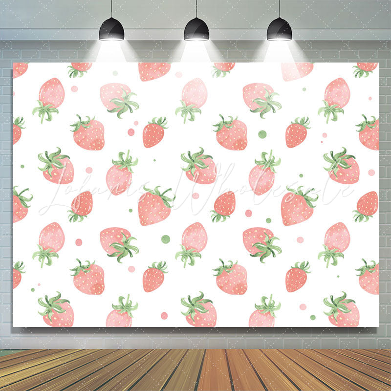 Pink Strawberry Happy Birthday Backdrop (x1u)