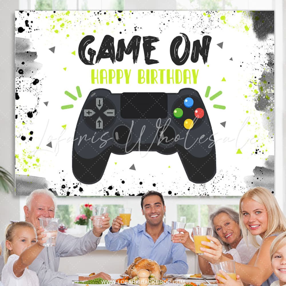 Game On Party Happy Birthday Backdrop (x1u)